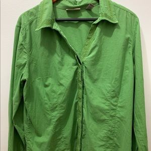 Green cotton long sleeve shirt
